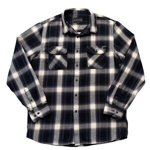 Rip Curl Plaid Flannel Button Up Shirt Flap Pockets Indie Grunge Normcore Mens L